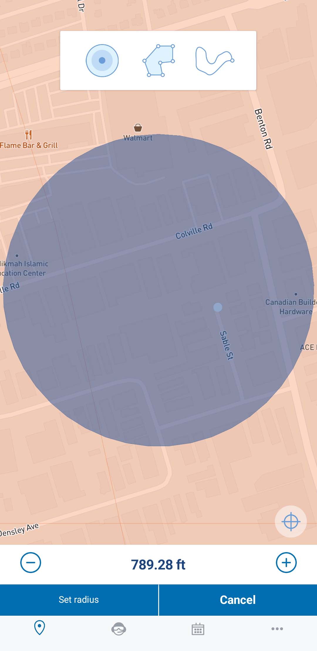 set flight zone radius in nav drone