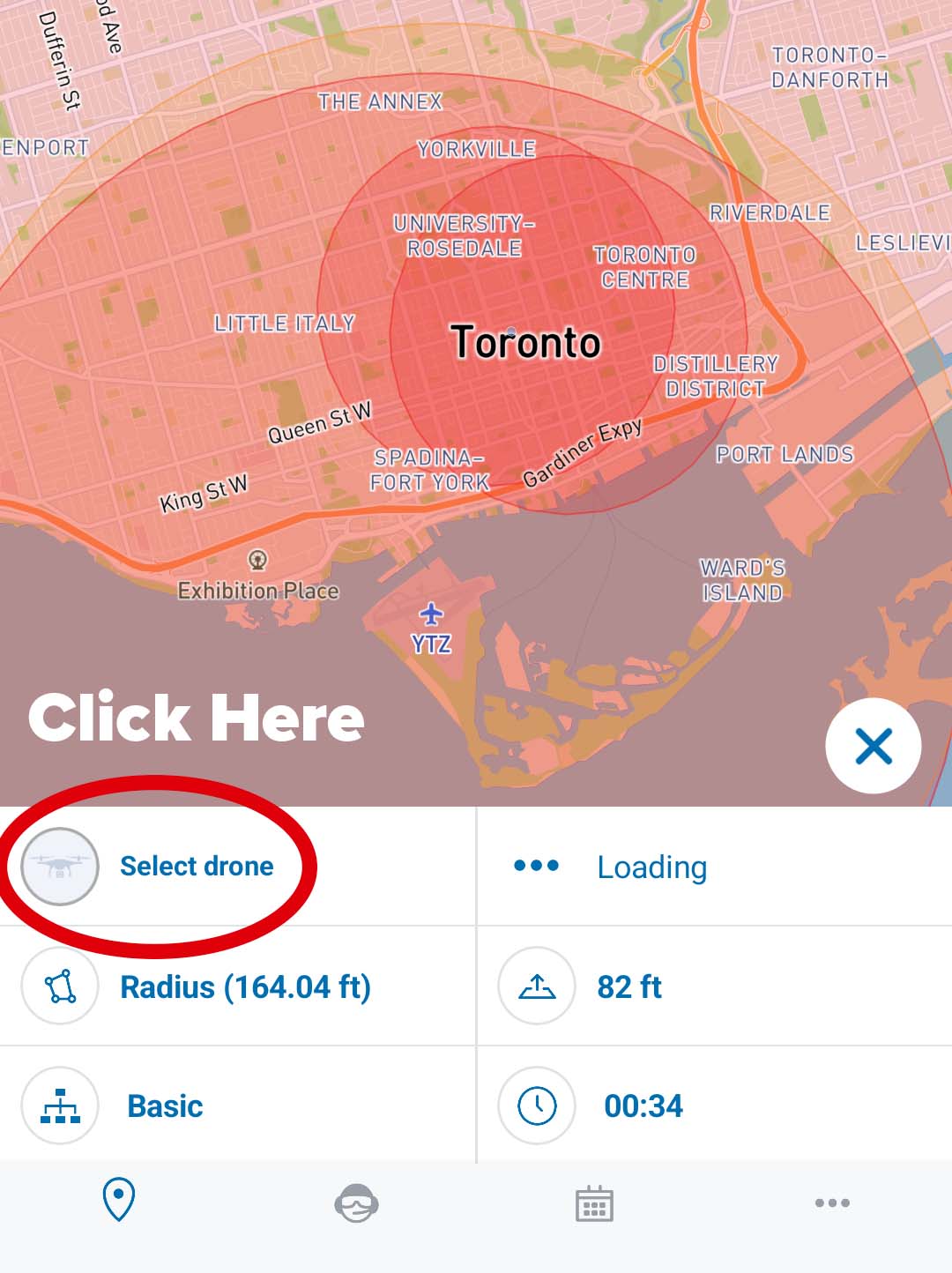 selecting a drone in nav drone