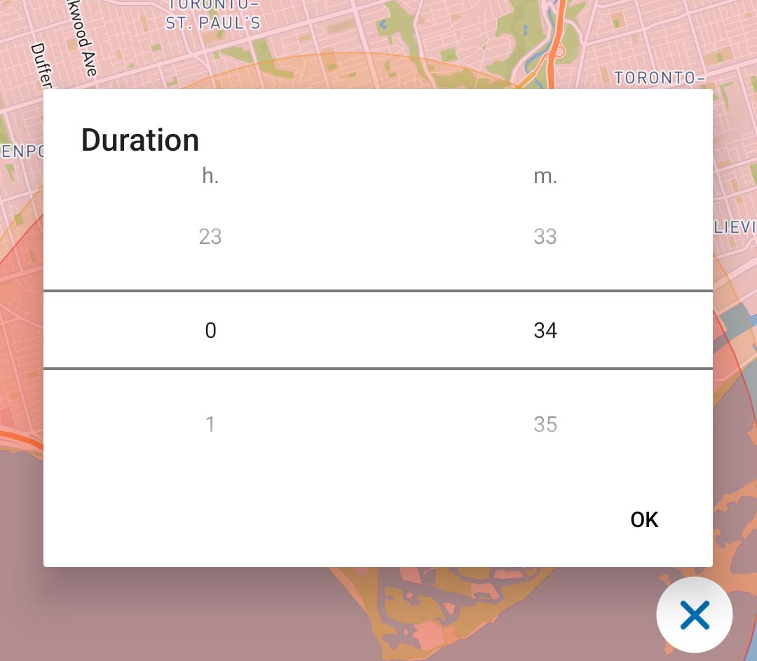 selecting flight duration in nav drone