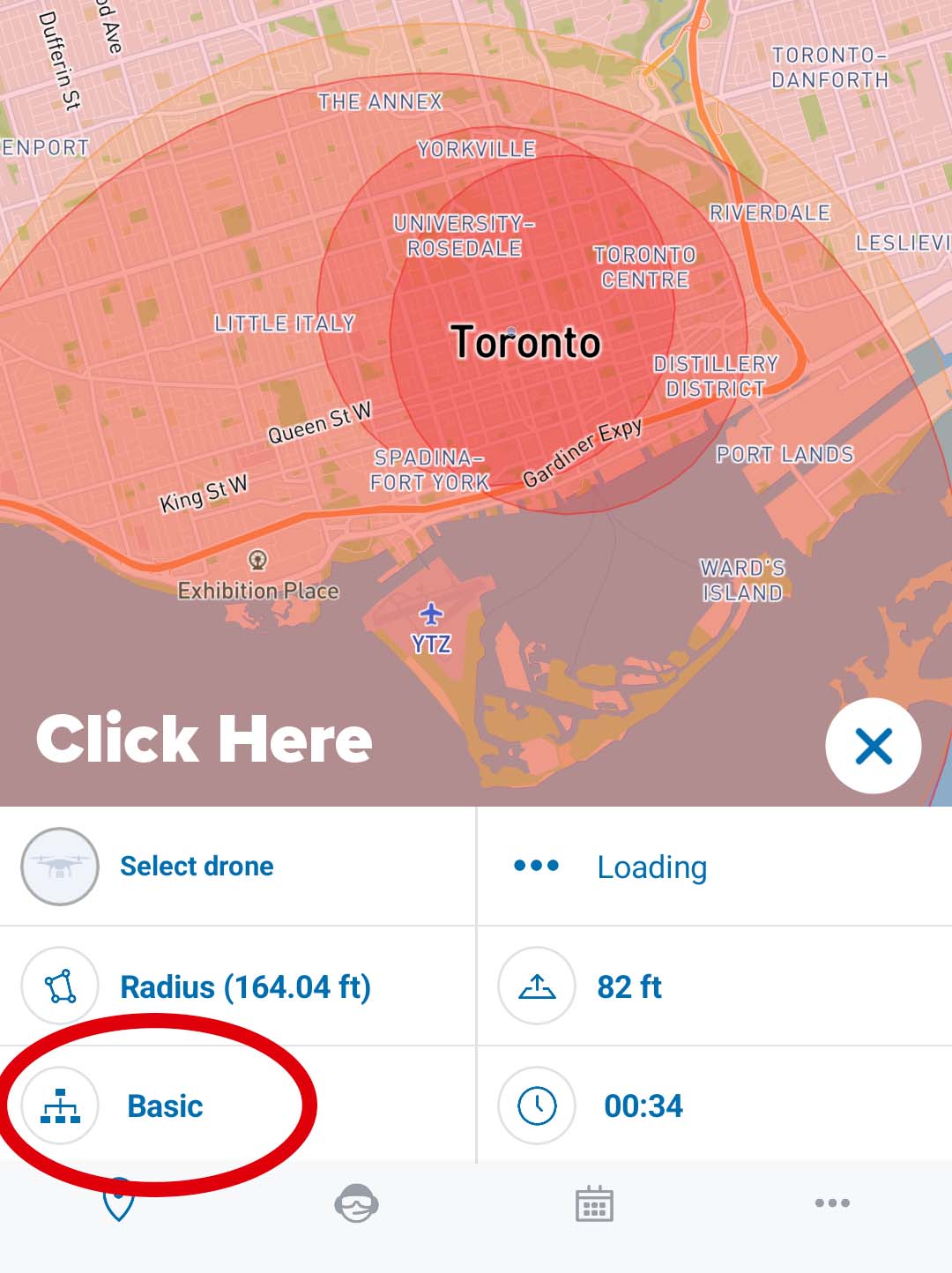 select operation type in nav drone